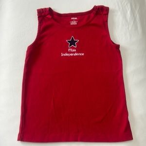 NWOT Gymboree red tank top with “ Miss Independence” and embroidered star